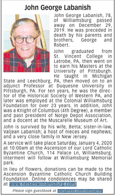 John Labanish Obituary